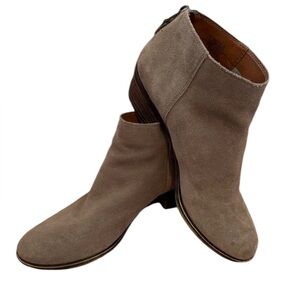 Lucky Brand Tan Ankle Booties with Stacked Heel